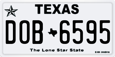 TX license plate DOB6595