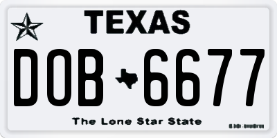 TX license plate DOB6677