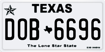 TX license plate DOB6696