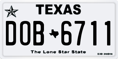 TX license plate DOB6711