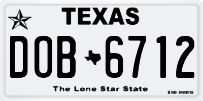 TX license plate DOB6712