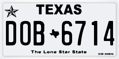 TX license plate DOB6714