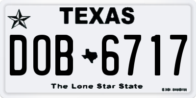 TX license plate DOB6717