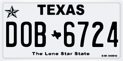 TX license plate DOB6724