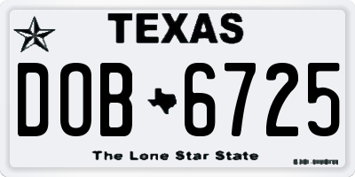 TX license plate DOB6725
