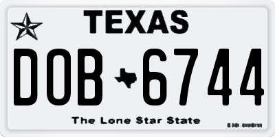 TX license plate DOB6744