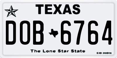 TX license plate DOB6764