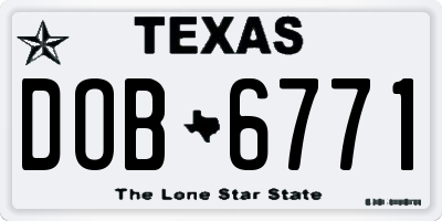 TX license plate DOB6771