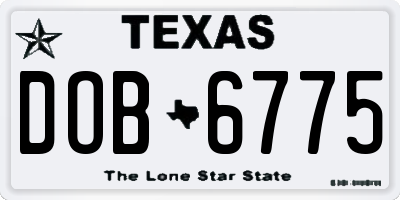 TX license plate DOB6775