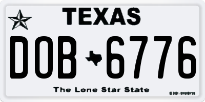 TX license plate DOB6776