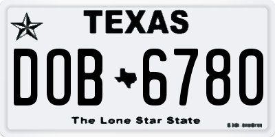 TX license plate DOB6780