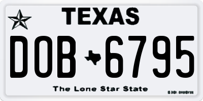 TX license plate DOB6795