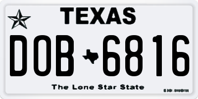 TX license plate DOB6816