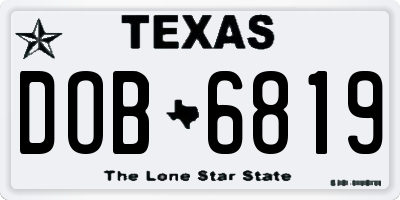 TX license plate DOB6819
