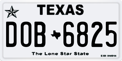 TX license plate DOB6825