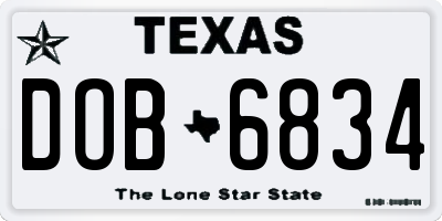 TX license plate DOB6834