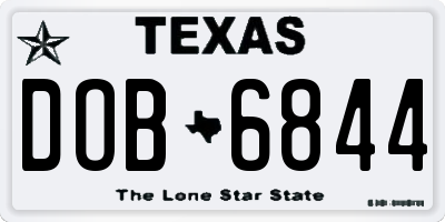 TX license plate DOB6844