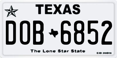 TX license plate DOB6852