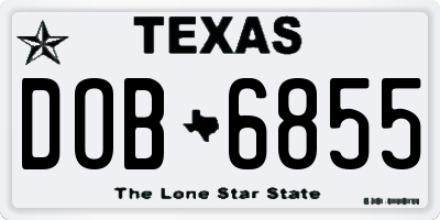 TX license plate DOB6855