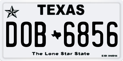 TX license plate DOB6856