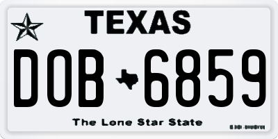 TX license plate DOB6859