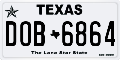 TX license plate DOB6864