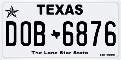 TX license plate DOB6876