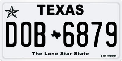 TX license plate DOB6879