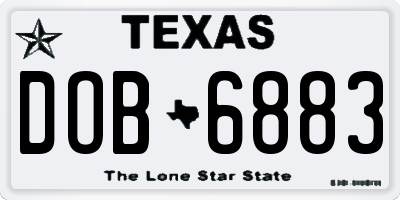 TX license plate DOB6883