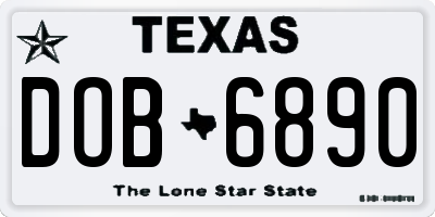 TX license plate DOB6890