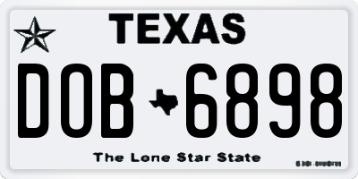 TX license plate DOB6898