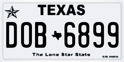 TX license plate DOB6899