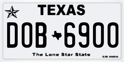 TX license plate DOB6900