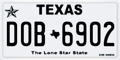 TX license plate DOB6902