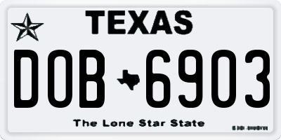 TX license plate DOB6903