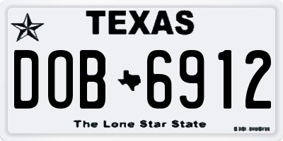 TX license plate DOB6912