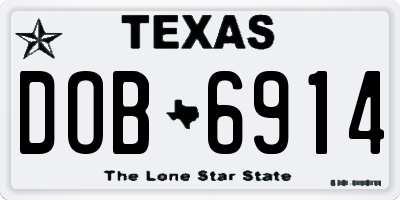 TX license plate DOB6914