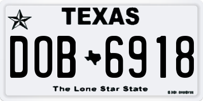 TX license plate DOB6918