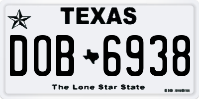 TX license plate DOB6938