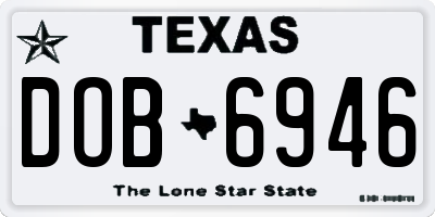 TX license plate DOB6946
