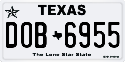 TX license plate DOB6955