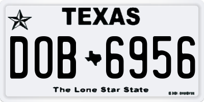 TX license plate DOB6956