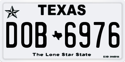 TX license plate DOB6976