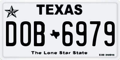 TX license plate DOB6979