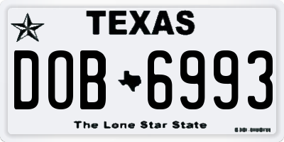 TX license plate DOB6993