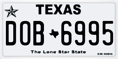 TX license plate DOB6995
