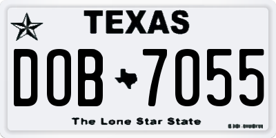 TX license plate DOB7055