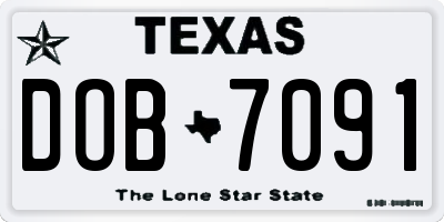 TX license plate DOB7091