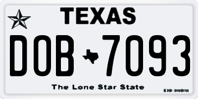 TX license plate DOB7093
