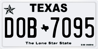 TX license plate DOB7095